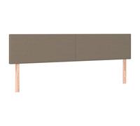 vidaXL 2 x Têtes de Lit Meubles de Chambre à Coucher Accessoires de Lit Simple Têtes de Cadre de Lit Intérieur Taupe 80x5x78/88 cm Tissu
