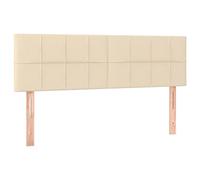 vidaXL 2 x Têtes de Lit Meubles de Chambre à Coucher Accessoires de Lit Simple Têtes de Cadre de Lit Intérieur Crème 72x5x78/88 cm Tissu