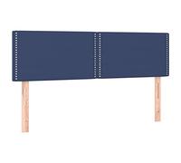 vidaXL 2 x Têtes de Lit Meubles de Chambre à Coucher Accessoires de Lit Simple Têtes de Cadre de Lit Intérieur Bleu 72x5x78/88 cm Tissu