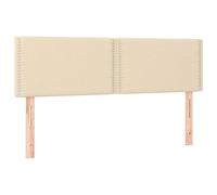 vidaXL 2 x Têtes de Lit Meubles de Chambre à Coucher Accessoires de Lit Simple Têtes de Cadre de Lit Intérieur Crème 72x5x78/88 cm Tissu