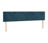 vidaXL 2 x Têtes de Lit Meubles de Chambre à Coucher Accessoires de Lit Simple Têtes de Cadre de Lit Intérieur Bleu Foncé 100x5x78/88 cm Velours