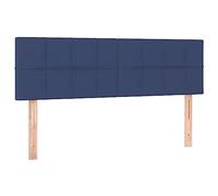 vidaXL 2 x Têtes de Lit Meubles de Chambre à Coucher Accessoires de Lit Simple Têtes de Cadre de Lit Intérieur Bleu 72x5x78/88 cm Tissu