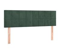 vidaXL 2 x Têtes de Lit Meubles de Chambre à Coucher Accessoires de Lit Simple Têtes de Cadre de Lit Intérieur Vert Foncé 72x5x78/88 cm Velours