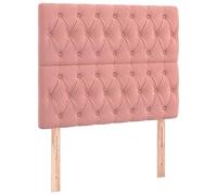 vidaXL 2 x Têtes de Lit Meubles de Chambre à Coucher Accessoires de Lit Simple Têtes de Cadre de Lit Intérieur Rose 90x7x78/88 cm Velours