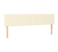 vidaXL 2 x Têtes de Lit Meubles de Chambre à Coucher Accessoires de Lit Simple Têtes de Cadre de Lit Intérieur Crème 90x5x78/88 cm Similicuir