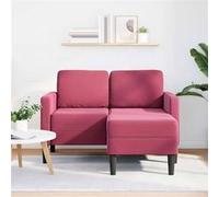 vidaXL Canapé 2 Places avec méridienne en L Rouge Bordeaux 125 cm, canapé 2 Places de Chambre, Causeuse, canapé Deux Places