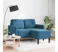 vidaXL Canapé 2 places avec méridienne en L bleu 125 cm velours, canapé 2 places de chambre, causeuse, canapé deux places, 4107068