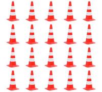 vidaXL 20x Cônes de Signalisation Réfléchissants Cônes de Marque Cônes d'Avertissement Chantiers de Construction Rouge et Blanc 50 cm