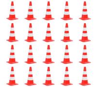vidaXL 20x Cônes de Signalisation Réfléchissants Cônes de Marque Cônes d'Avertissement Chantiers de Construction Rouge et Blanc 50 cm
