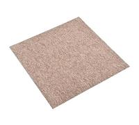 vidaXL 20x Dalles de Tapis de Sol Dalles de Moquette Revêtement de Sol Salle de Bain Cuisine Salon Maison Intérieur 5 m² 50x50 cm Beige