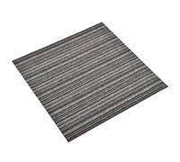 vidaXL 20x Dalles de Tapis de Sol Dalles de Moquette Revêtement de Sol Salle de Bain Cuisine Salon Maison Intérieur 5 m² 50x50 cm Anthracite Rayé