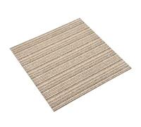 vidaXL 20x Dalles de Tapis de Sol Dalles de Moquette Revêtement de Sol Salle de Bain Cuisine Salon Maison Intérieur 5 m² 50x50 cm Beige Rayé