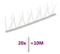 vidaXL 20x Pointes à 5 Rangées contre Oiseaux Inox 10 m Anti-ravageurs Jardin G
