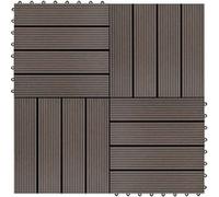 Vidaxl Carreaux De Terrasse 22 Pcs 30 X 30 Cm 2 M² Wpc Marron Foncé