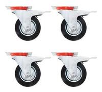 vidaXL 24 pcs Roulettes pivotantes 100 mm Noir G