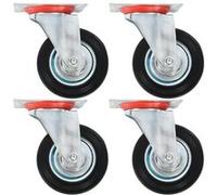 vidaXL 24 pcs Roulettes pivotantes 100 mm Noir G
