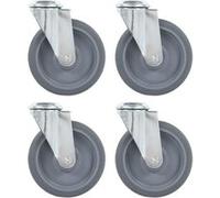 vidaXL 24 pcs Roulettes pivotantes à trou de boulon 125 mm G