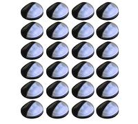 vidaXL 24x Lampes Solaires Murales à LED d'Extérieur Rond Applique Murale Lumière de Jardin Eclairage Lampe de Clôture Toit Allée Chemin Noir