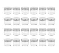 vidaXL 24x Pots à Confiture avec Couvercles Bocaux à Confiture Bocaux à Conserves Stockage Chutney Cornichon Sauce Argenté Verre 110 ml