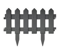 vidaXL 25x Bordures de Pelouse Bordures de Jardin Bordures de Gazon Bordures d'Herbe Parterre Rebord de Jardin Extérieur Anthracite 10 m PP