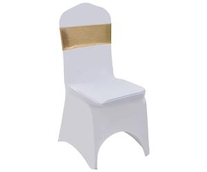 vidaXL 25x Ruban Élastique de Chaise avec Boucle à Diamants Doré Décoration