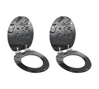 Vidaxl 2pcs Siège Wc Mdf Couvercle À Fermeture En Douceur Goutte D'eau