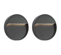 vidaXL Appliques murales LED d'extérieur 2 pièces 3 W Noir Rond