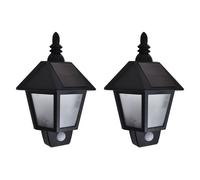 vidaXL 2x Appliques Murales Solaires avec Capteur de Mouvement Eclairage Lumière de Jardin Terrasse Patio Cour Balcon Chemin 277124