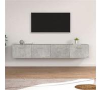 Vidaxl Armoires Murales 2 Pcs Gris Béton 100x36,5x35 Cm Multicolore