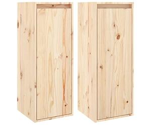 vidaXL 2X Armoires Murales Armoires Flottantes Suspendues Meubles de Rangement Salon Salle de Séjour Intérieur 30x30x80 cm Bois de Pin Massif