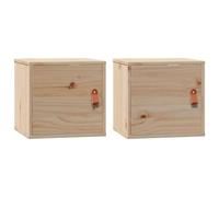 Vidaxl Armoires Murales 2 Pcs 31,5x30x30 Cm Bois De Pin Massif Multicolore