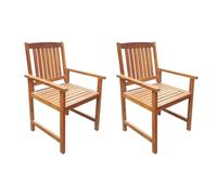 vidaXL Chaises de jardin 2 pcs Bois d'acacia massif Marron