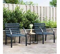 2x Bois Chaises de Jardin Chaises de Patio Chaises de Terrasse Chaises d'Extérieur Sièges d'Extérieur Meuble de Jardin Sièges de Jardin Gris