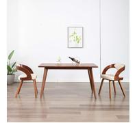 2x Bois Courbé Chaises à Dîner Chaises de Salle à Manger Chaises de Cuisine Chaises de Repas Chaises de Salon Maison Bureau Crème Similicuir