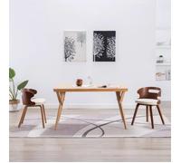 vidaXL Chaises de salle à manger 2 pcs Crème Bois courbé et similicuir