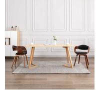 Chaises à manger lot de 2 bois courbé et similicuir