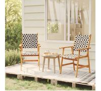 vidaXL 2X Bois d'Acacia Solide Chaises de Jardin Fauteuils de Patio Chaises d'Extérieur Sièges de Terrasse Fauteuils à Dîner d'Extérieur