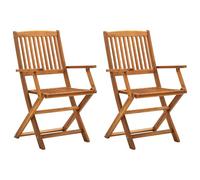 Vidaxl Chaises Pliables D'extérieur Lot De 2 Bois D'acacia Solide