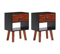 vidaXL 2X Bois d'Acacia Tables de Chevet Tables de Nuit Armoires Chambre