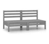 2x Bois de Pin Massif Canapés Centraux de Jardin Canapés Centraux de Patio Meubles de Terrasse Canapés de Jardin 806589