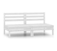 Vidaxl Canapés Centraux De Jardin 2 Pcs Blanc Bois De Pin Massif Blanc