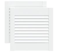 vidaXL 2X Bois de Pin Massif Portes à Persiennes Portes d'Armoire Portes d'Etagères Revêtement pour Placard Penderie Garde-Robe Blanc 39,5x39,4 cm