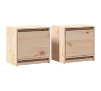 Vidaxl Tables De Chevet 2 Pcs 40x30,5x40 Cm Bois De Pin Massif Multicolore
