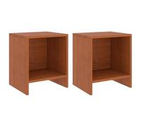 vidaXL 2X Bois de Pin Massif Tables de Chevet Tables de Nuit Armoires de Lit Armoires de Chevet Chambre à Coucher Maison Marron Miel 35x30x40 cm
