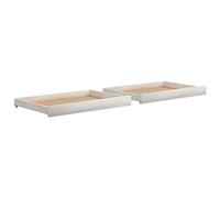 vidaXL 2x Bois de Pin Massif Tiroirs de Lit Unité de Rangement de Lit Accessoires de Chambre à Coucher Salon Salle de Séjour Maison Intérieur Blanc