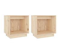 vidaXL 2X Bois de Pin Solide Tables de Chevet Tables de Nuit Armoires de Chevet Armoires de Lit Chambre à Coucher Maison 40x30x40 cm