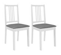 Vidaxl 2 Pcs Chaises Ã Dã®Ner Avec Coussins Blanc Bois Solide Blanc