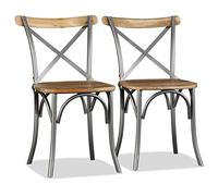 vidaXL Chaises à Manger Lot de 2 Bois Solide de manguier