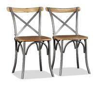 vidaXL Chaises à Manger Lot de 2 Bois Solide de manguier