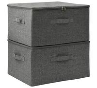 vidaXL 2x Boîtes de Rangement Coffres de Rangement Pliables Organisateurs Conteneurs Stockage Chambre Maison Intérieur Tissu 43x34x23 cm Anthracite